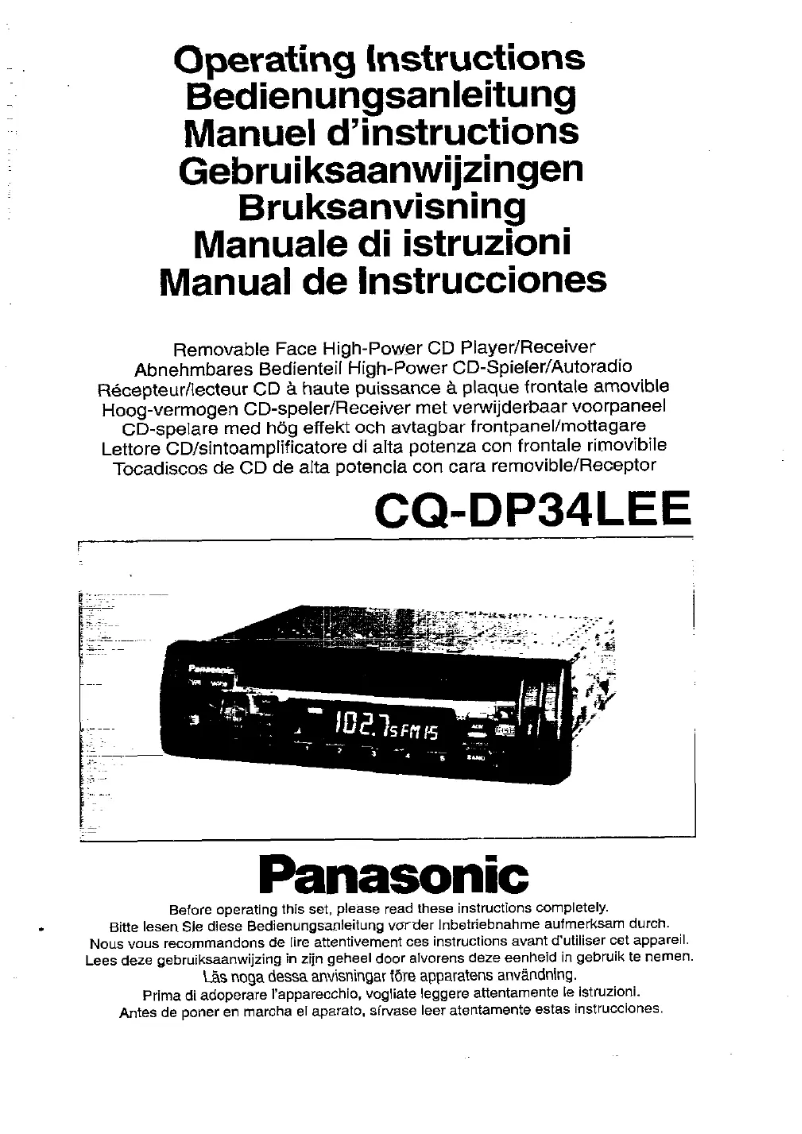 Imagen de la primera página del manual del dispositivo CQ-DP34