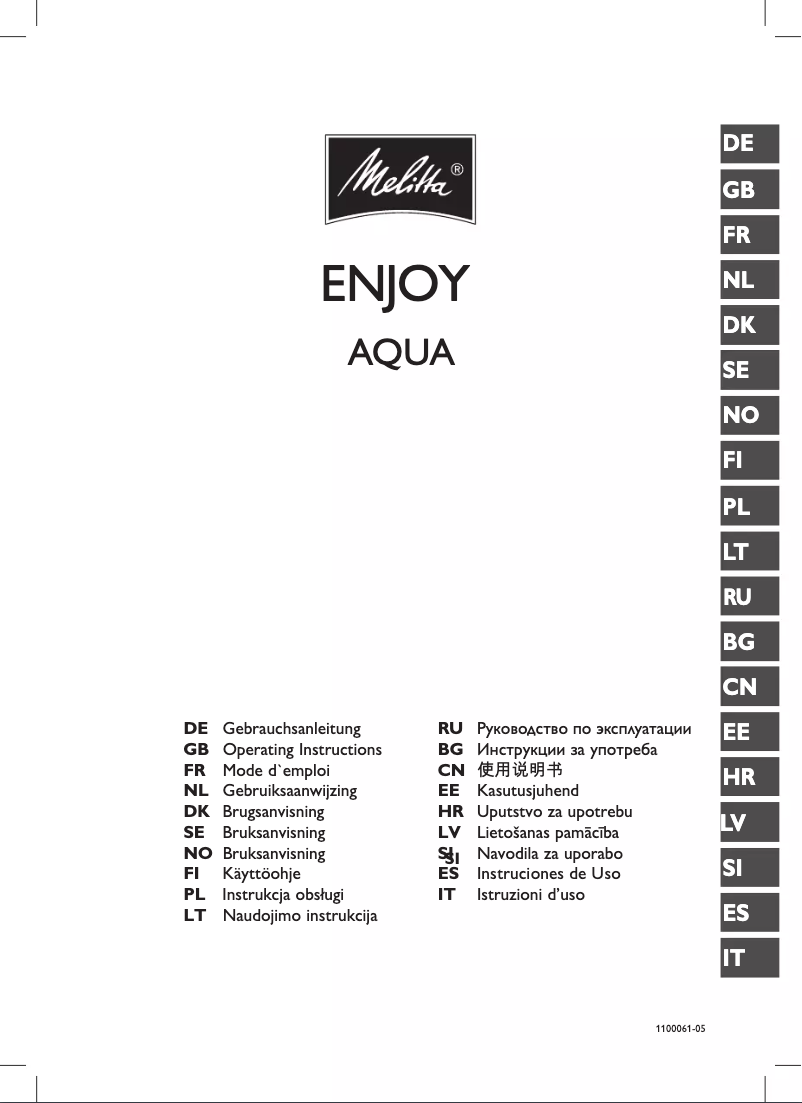 Imagen de la primera página del manual del dispositivo Enjoy Aqua