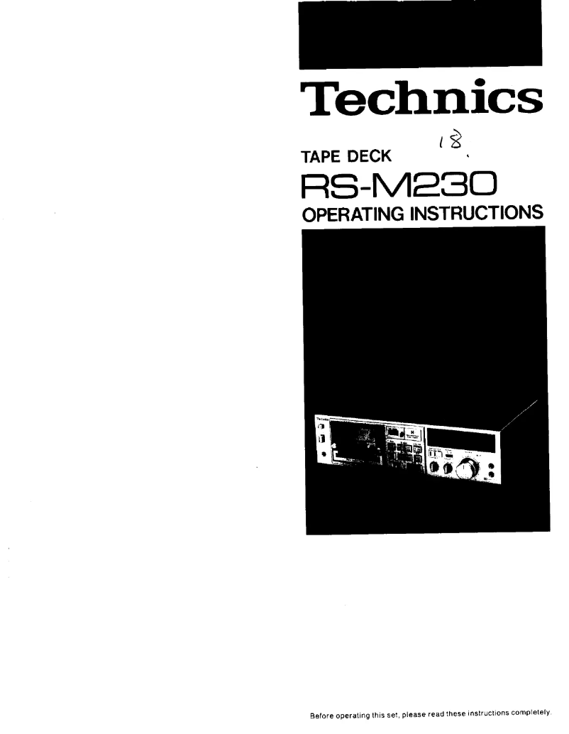 Imagen de la primera página del manual del dispositivo RS-M230