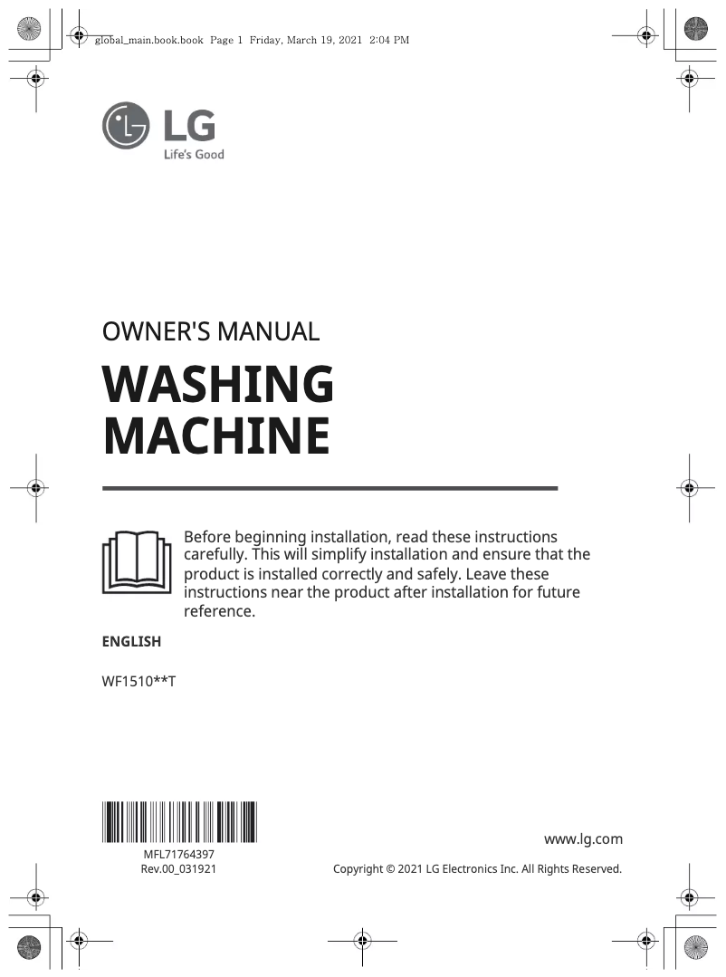 Imagen de la primera página del manual del dispositivo WF1510WHT