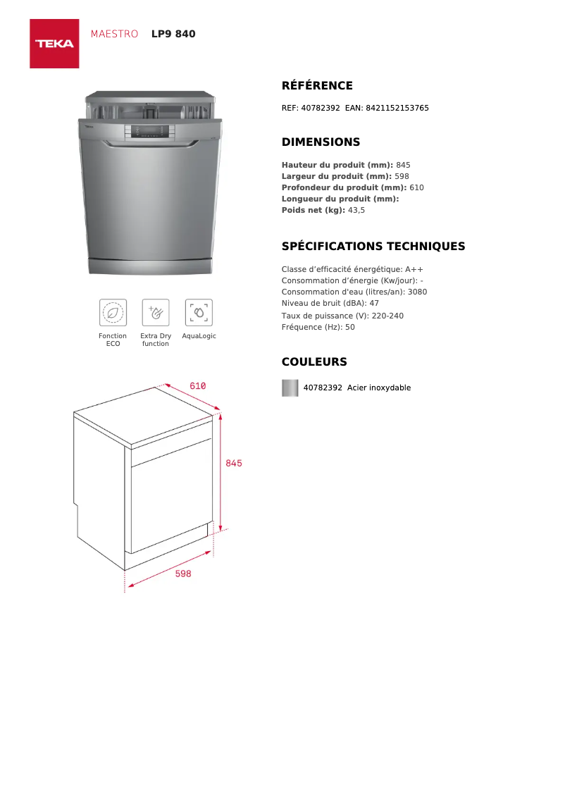 Imagen de la primera página del manual del dispositivo LP9 440
