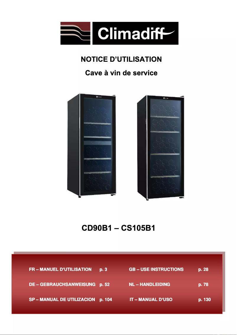 Imagen de la primera página del manual del dispositivo CD90B1