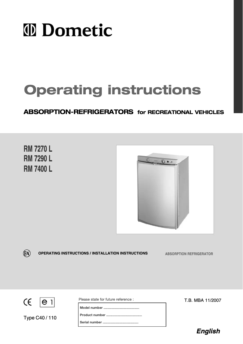Imagen de la primera página del manual del dispositivo RM 7290 L