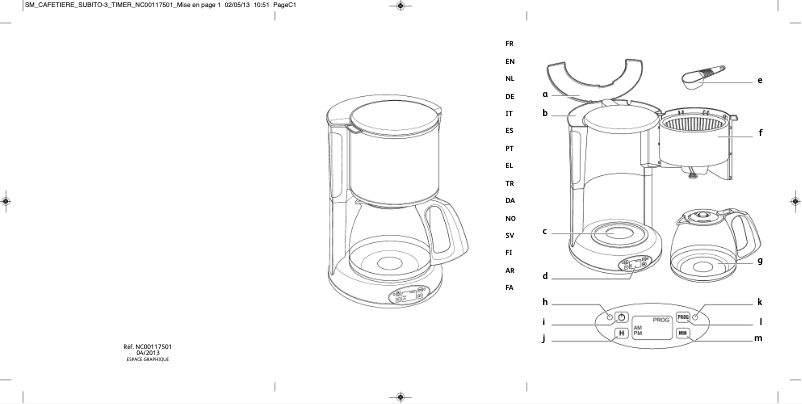 Página 1 del manual Manual de usuario Moulinex Subito FG3628