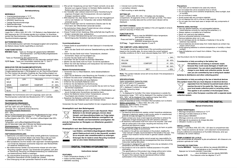 Página 1 del manual Manual de usuario Techno Line WS 9430