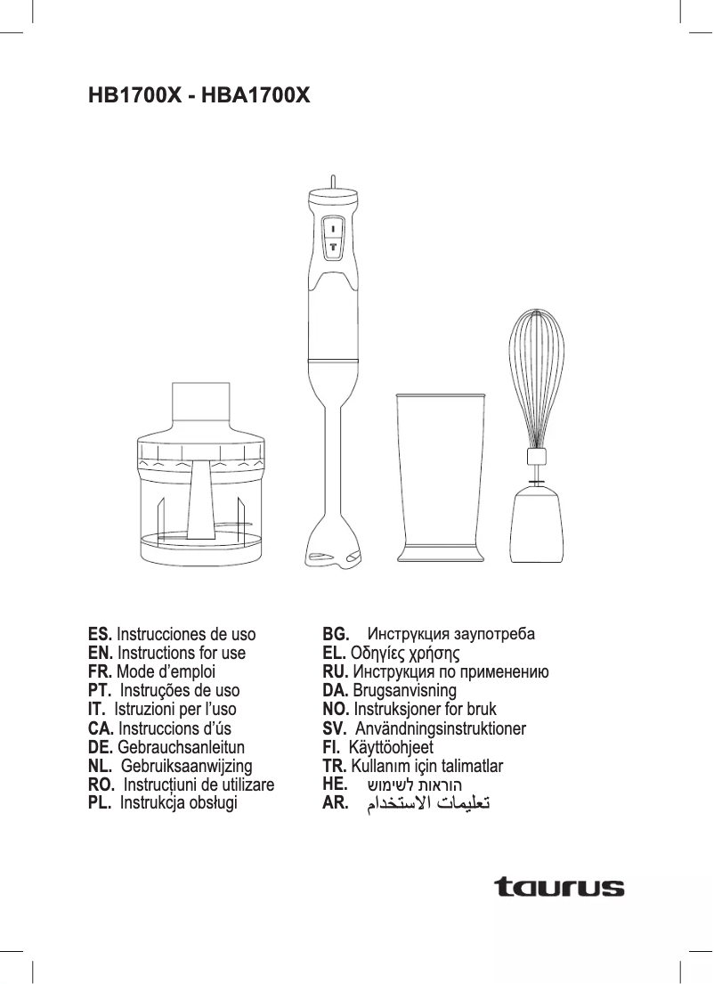 Página nº 1 - Manual de usuario Taurus HB1700X