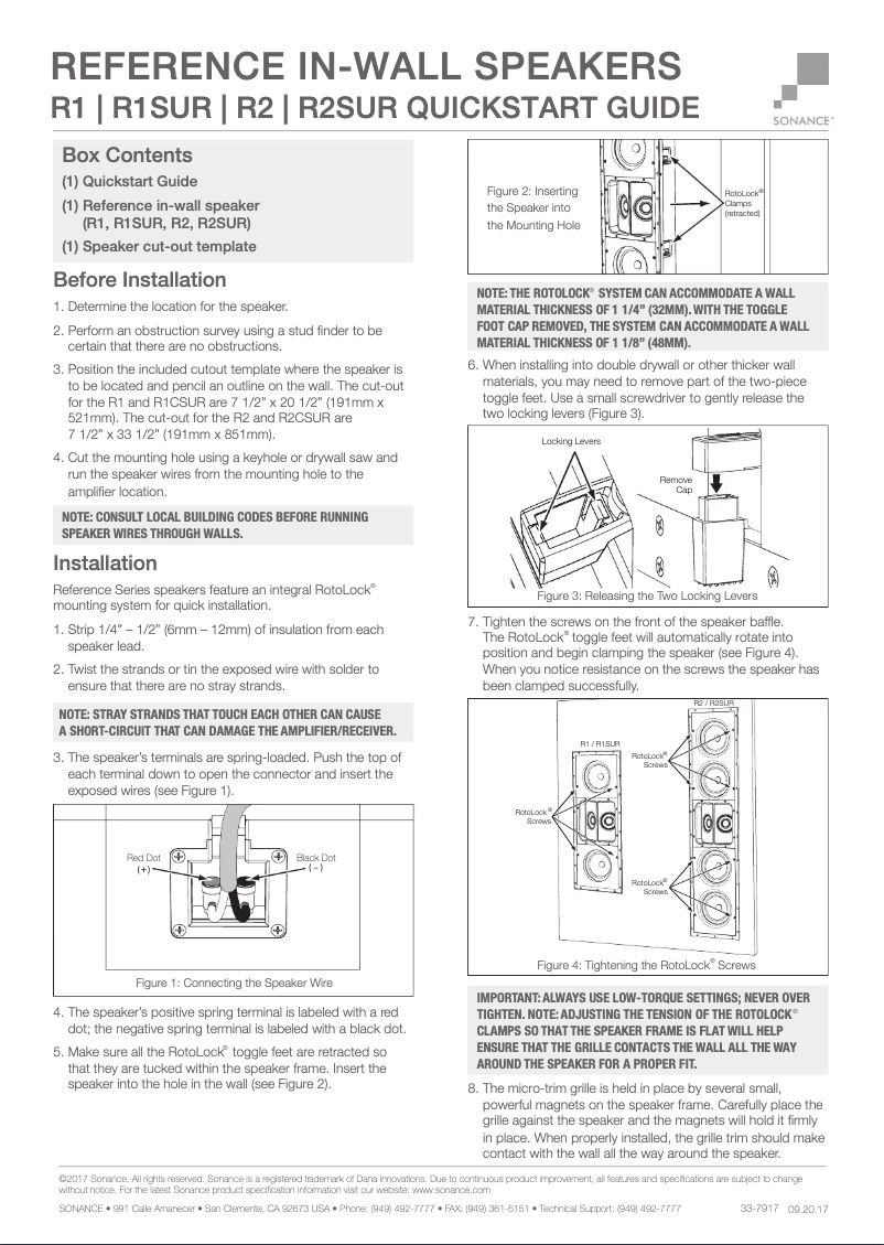 Página nº 1 - Manual de usuario Sonance Reference R1