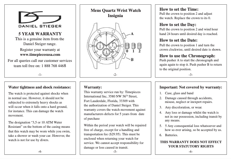 Página 1 del manual Manual de usuario Daniel Steiger Insignia
