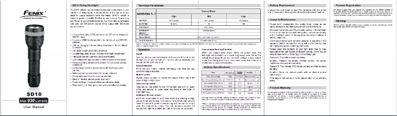 Página 1 del manual Manual de usuario Fenix SD10