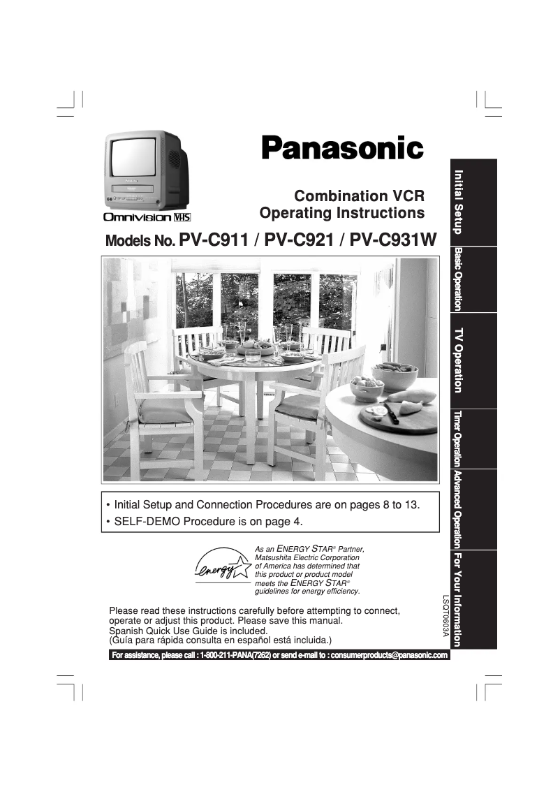 Imagen de la primera página del manual del dispositivo PV-C931W