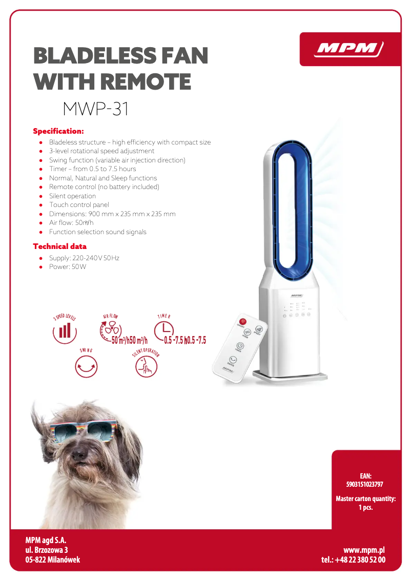 Página 1 del manual Ficha técnica MPM MWP-31