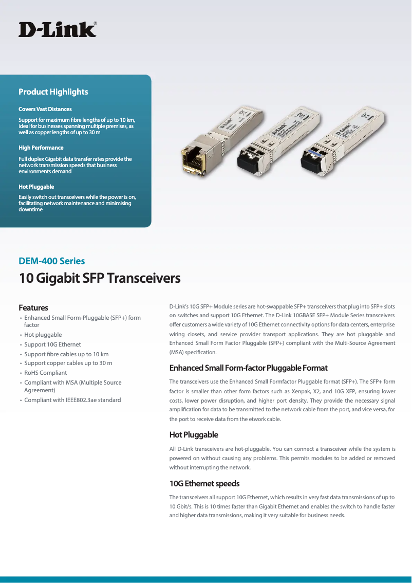 Imagen de la primera página del manual del dispositivo DEM-410T