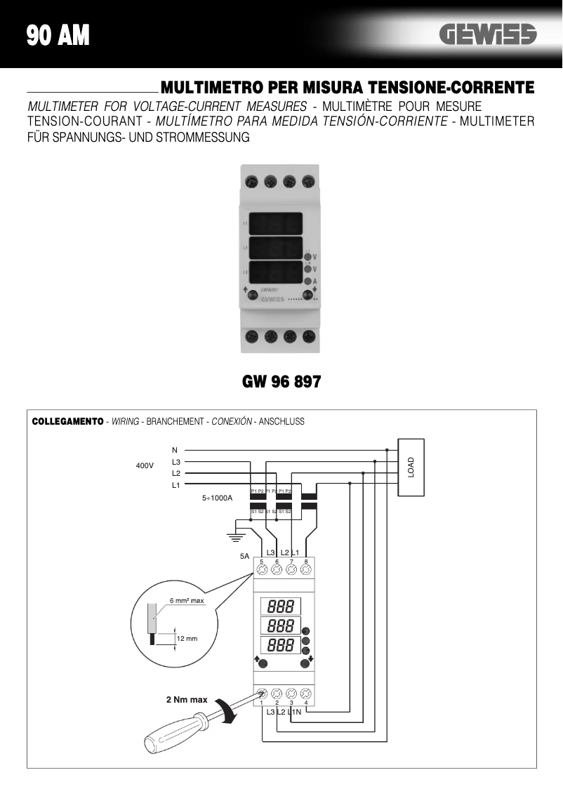 Página 1 del manual Manual de usuario Gewiss GW96897