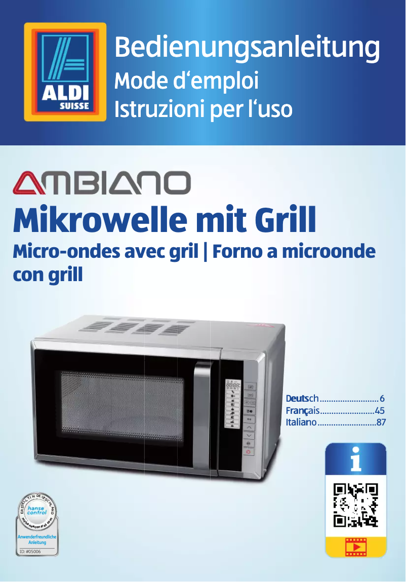 Página 1 del manual Manual de usuario Ambiano MD 17104