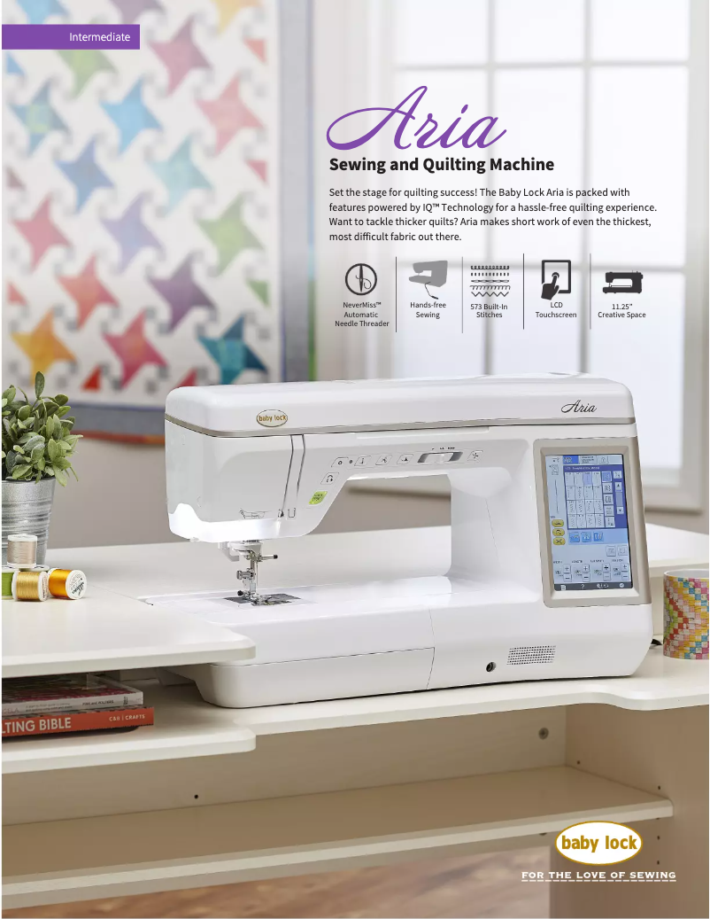 Página 1 del manual Ficha técnica Baby Lock Aria