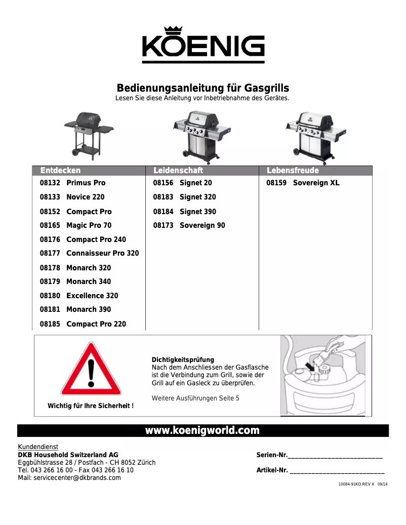 Página 1 del manual Manual de usuario Koenig Monarch 320