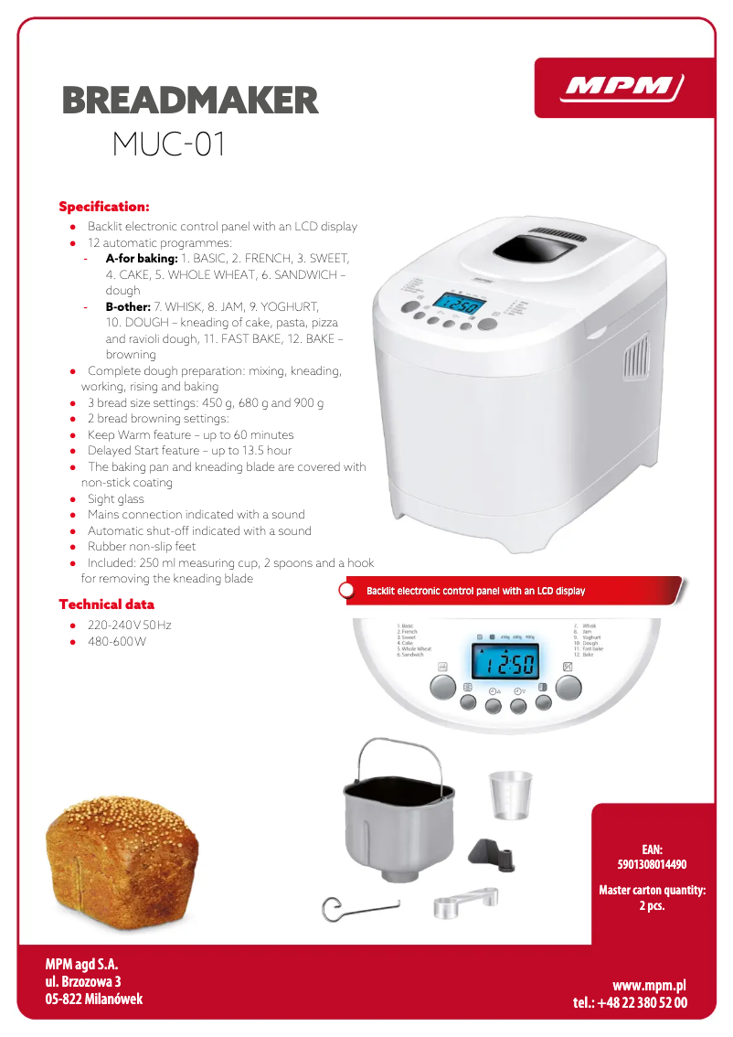 Imagen de la primera página del manual del dispositivo MUC-01