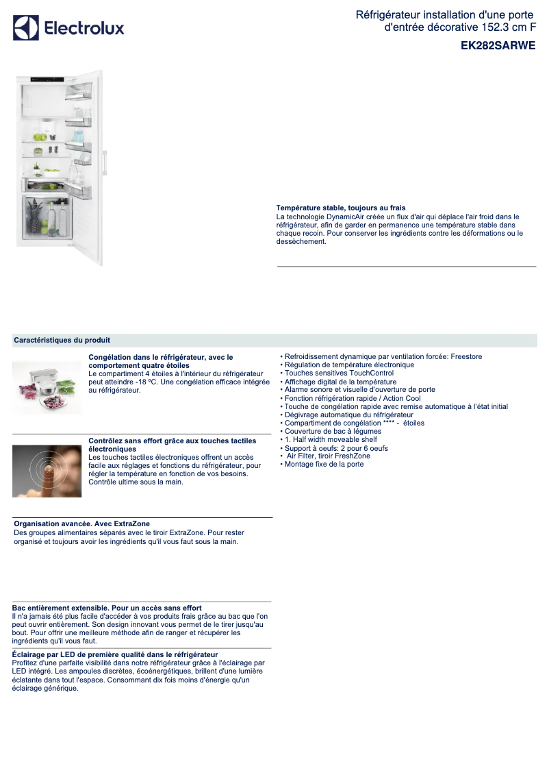 Imagen de la primera página del manual del dispositivo EK282SARWE