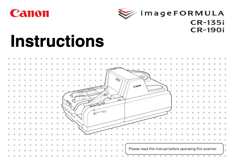 Página 1 del manual Manual de usuario Canon imageFORMULA CR-135i