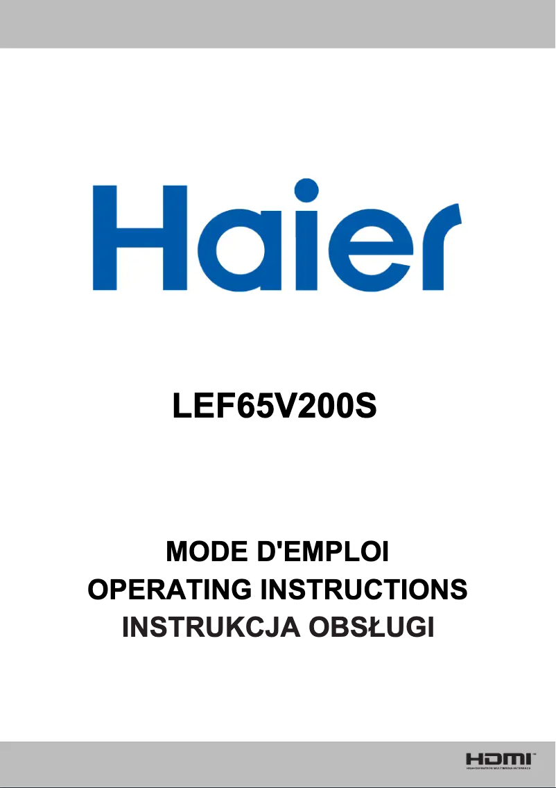 Página 1 del manual Manual de usuario Haier LEF65V200S
