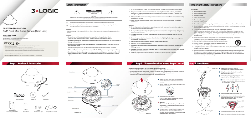 Página nº 1 - Manual de usuario 3xLOGIC VX-5M4-MD-IW