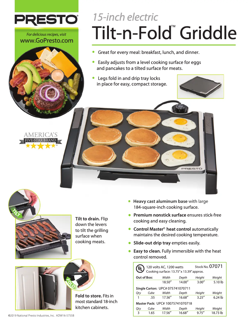 Imagen de la primera página del manual del dispositivo Tilt-n-Fold 07071