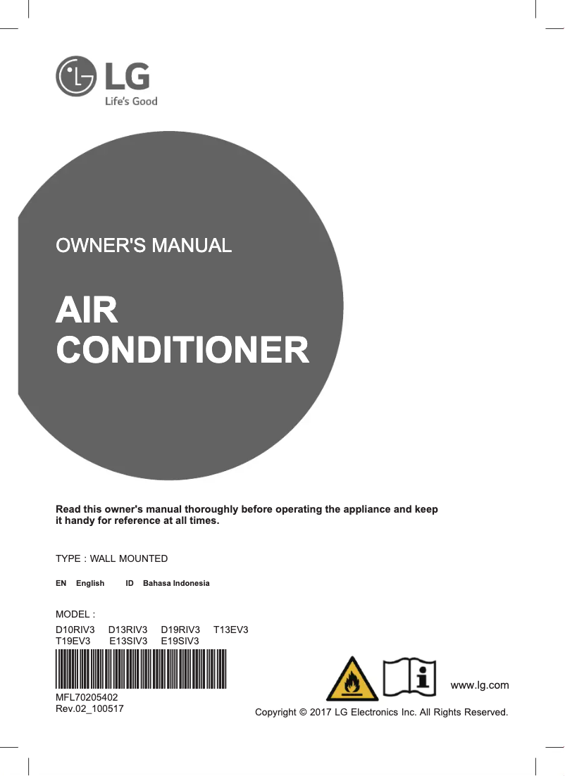 Imagen de la primera página del manual del dispositivo T13EV3
