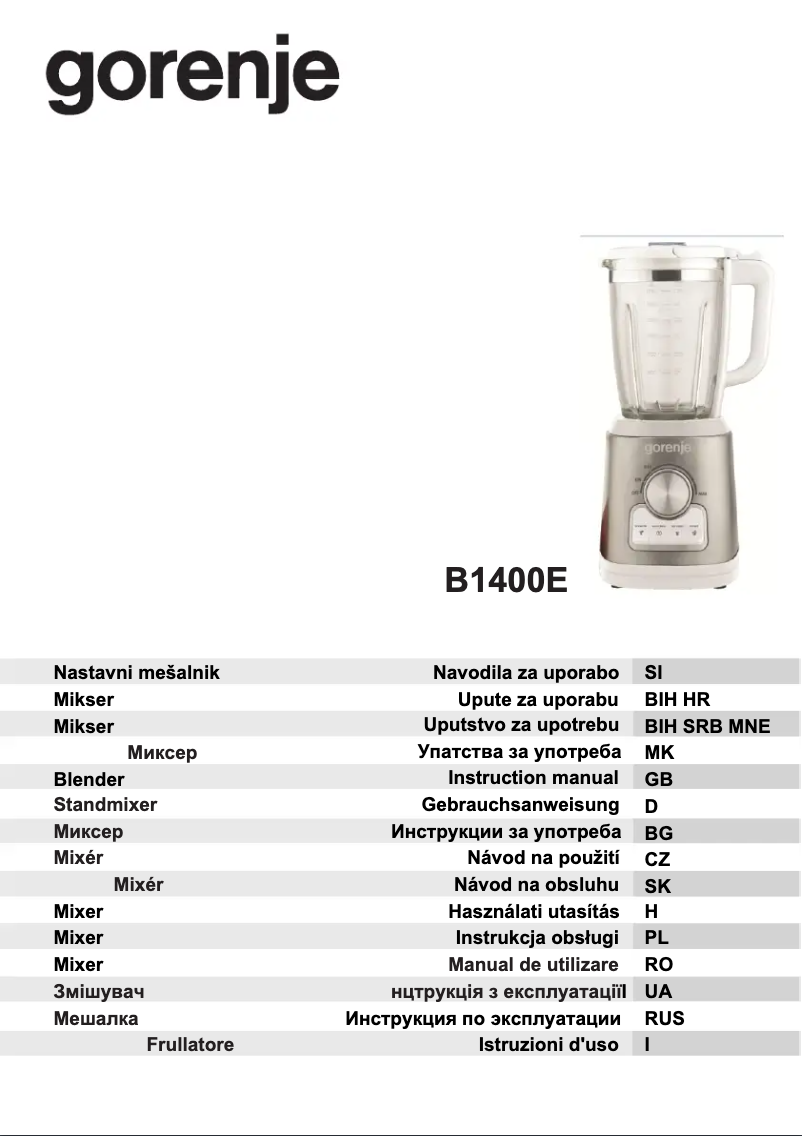 Imagen de la primera página del manual del dispositivo B1400E