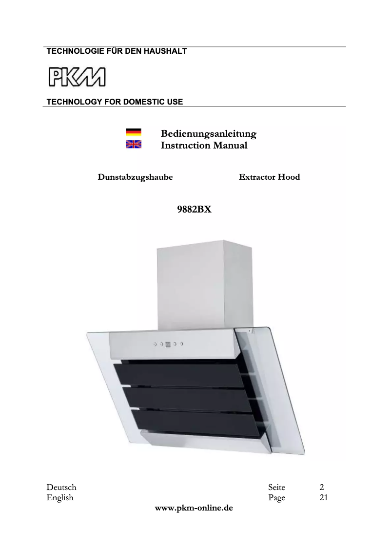 Imagen de la primera página del manual del dispositivo 9882BX