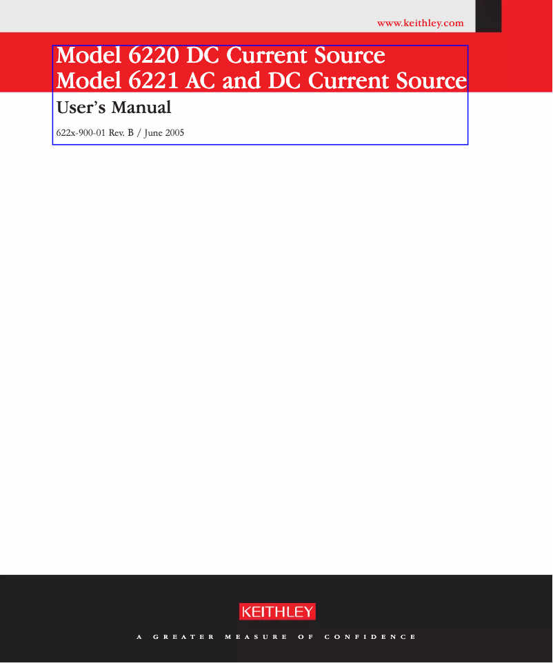 Página 1 del manual Manual de usuario Keithley 6221