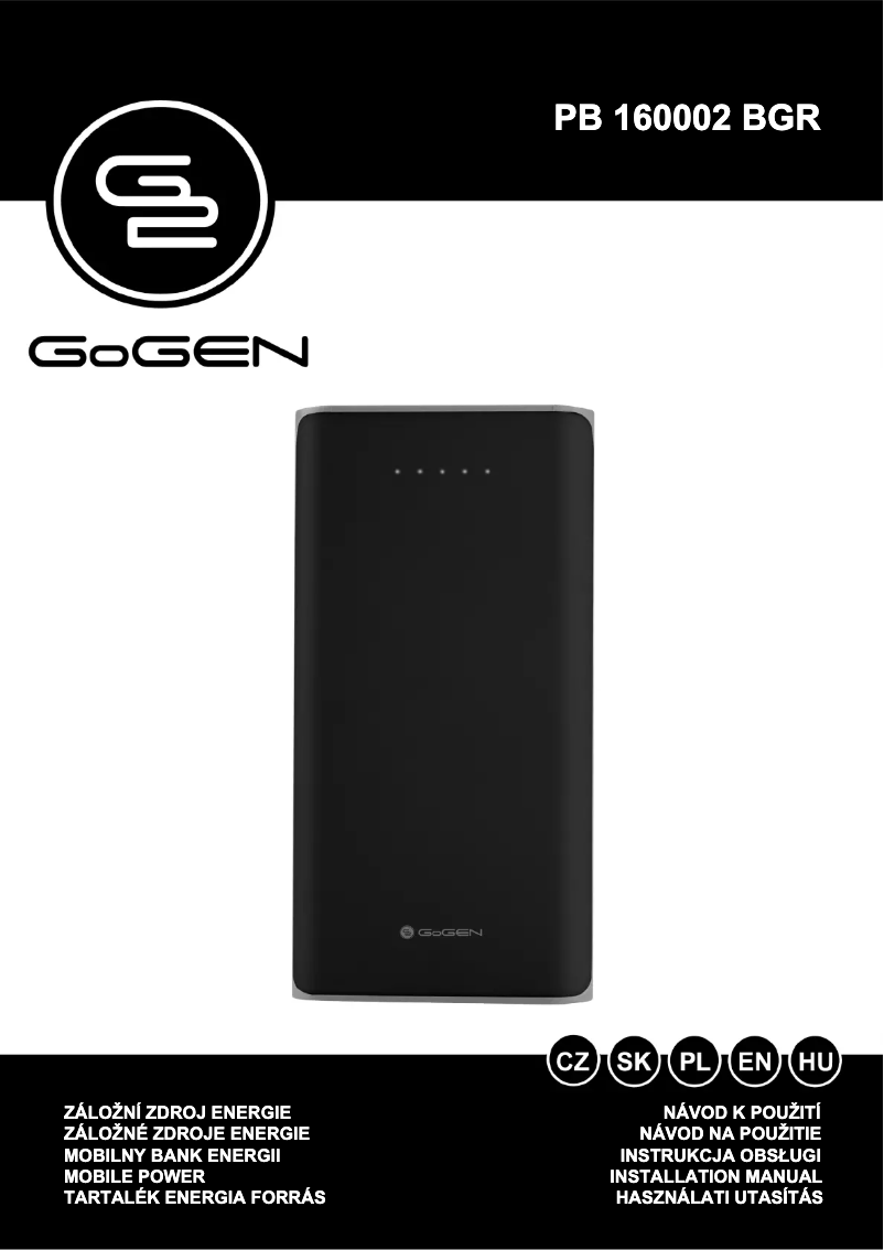 Página 1 del manual Manual de usuario GoGen PB160002BGR