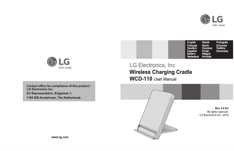 Imagen de la primera página del manual del dispositivo WCD-110