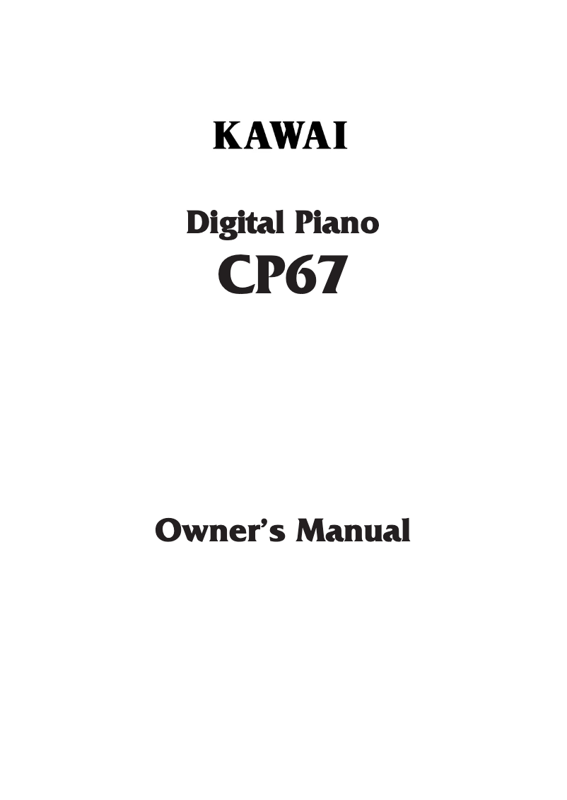 Página 1 del manual Manual de usuario Kawai Concert Performer CP67
