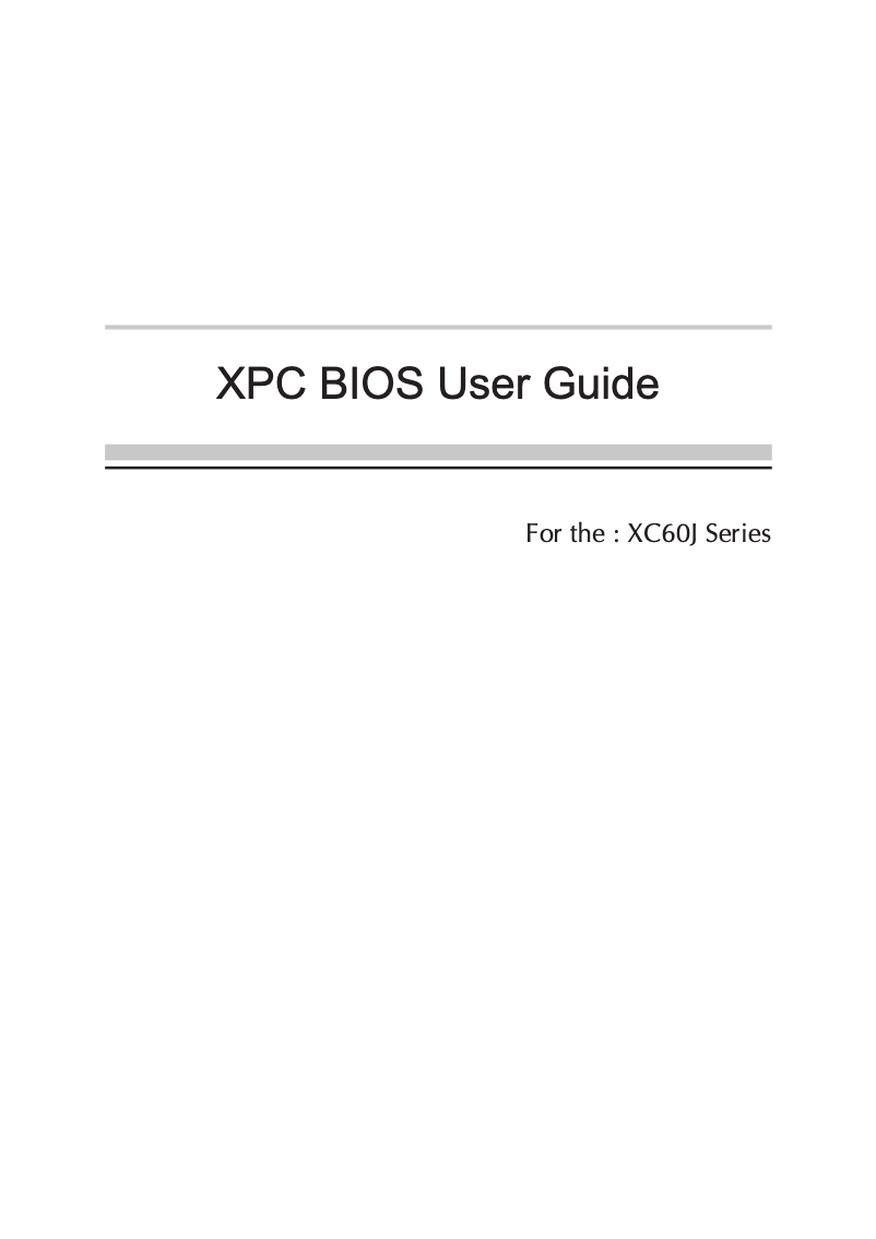 Imagen de la primera página del manual del dispositivo XPC XC60J