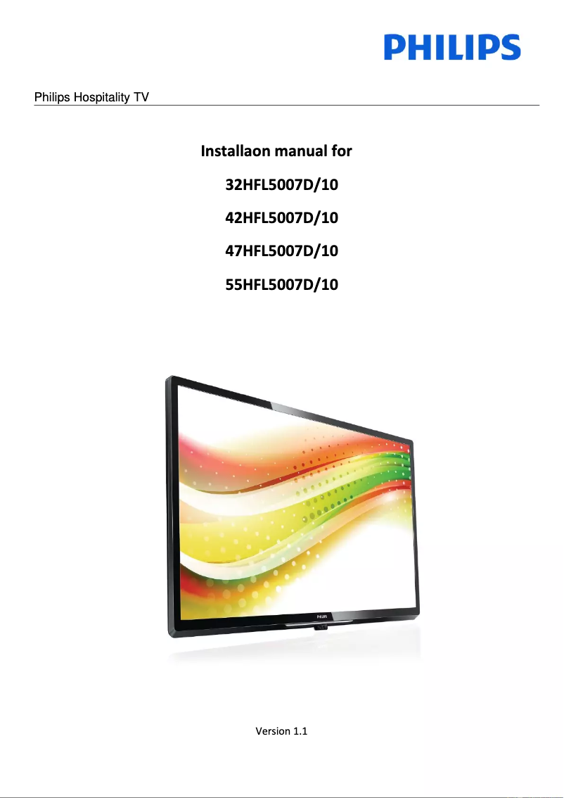 Página 1 del manual Guía de instalación Philips 42HFL5007D