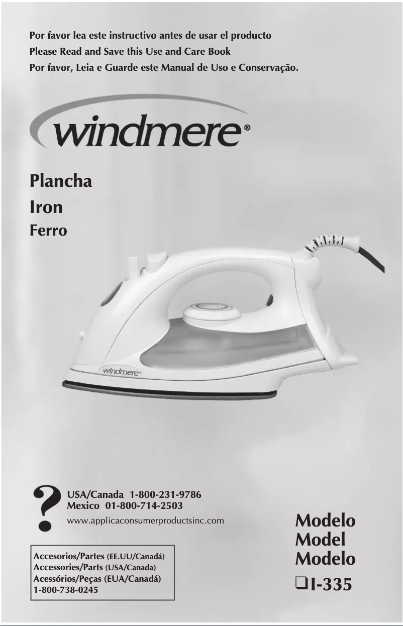 Página 1 del manual Manual de usuario Windmere I-335