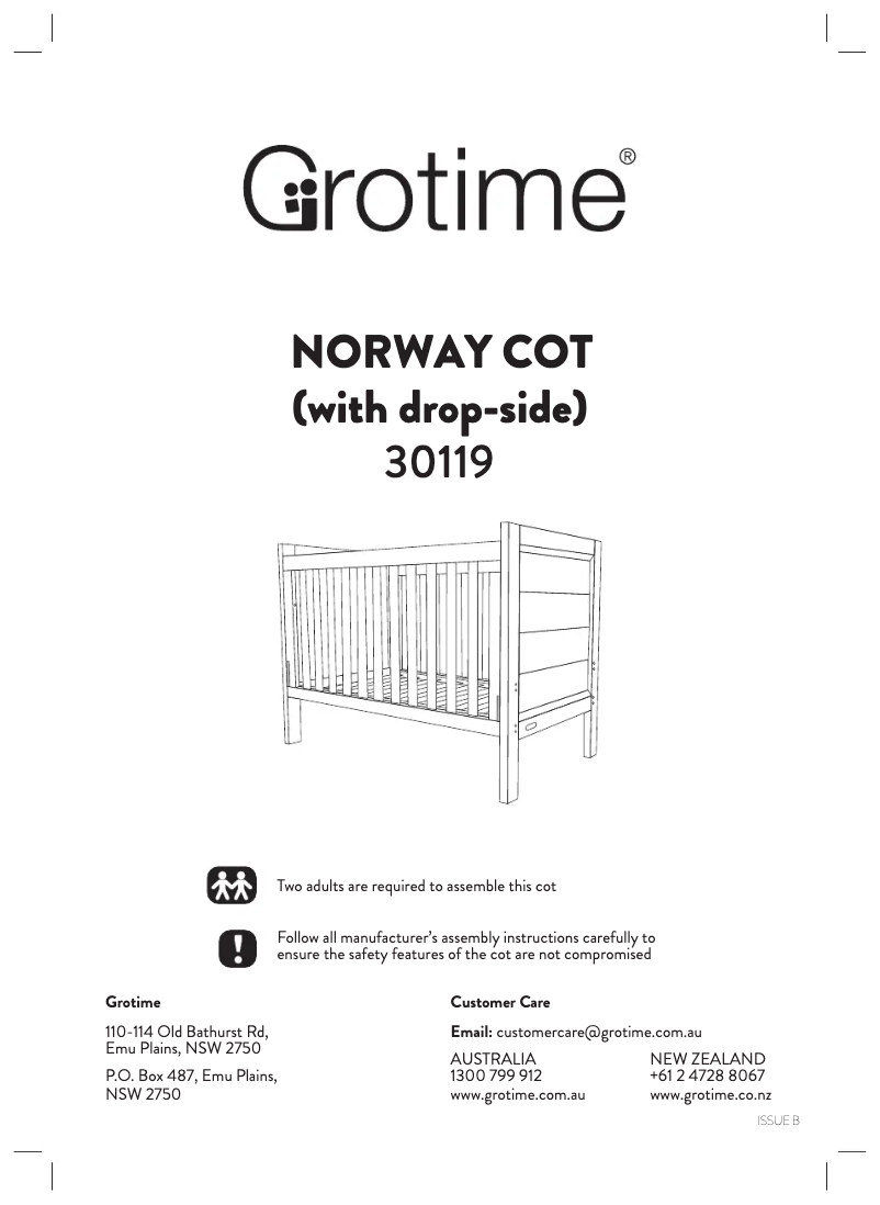 Página nº 1 - Manual de usuario Grotime Norway Cot