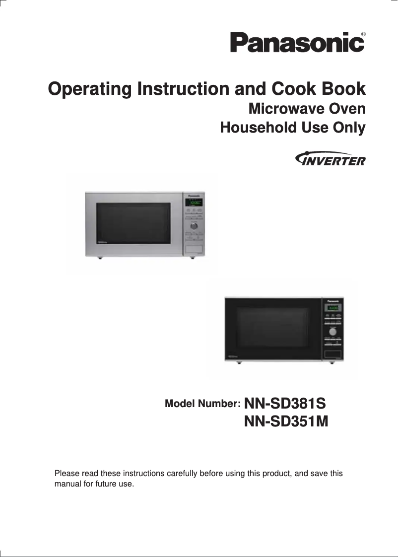 Imagen de la primera página del manual del dispositivo NN-SD381S