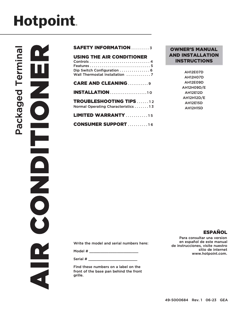Imagen de la primera página del manual del dispositivo AH12E09D2B