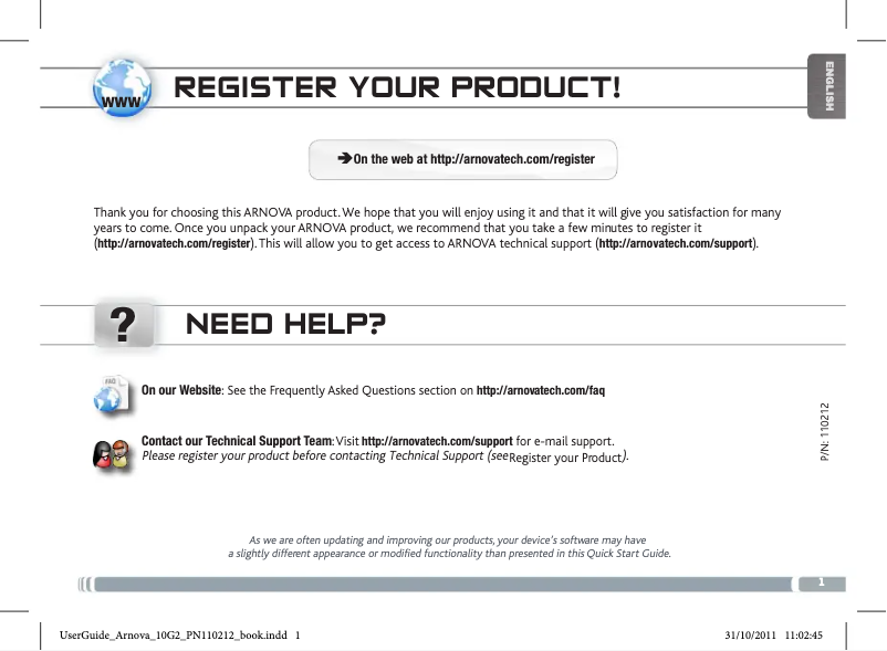 Imagen de la primera página del manual del dispositivo 10 G2