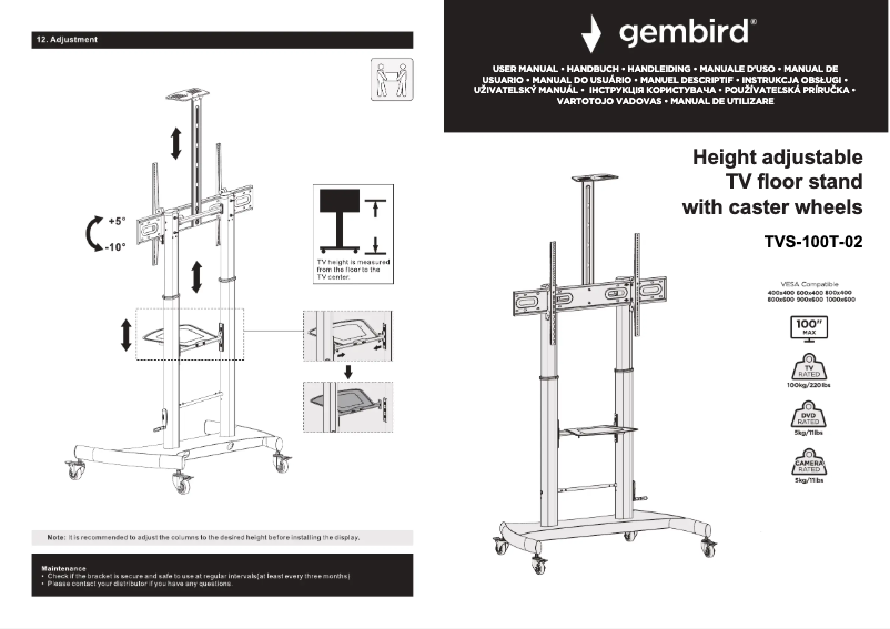 Página 1 del manual Manual de usuario Gembird TVS-100T-02