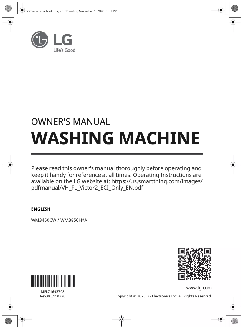 Página 1 del manual Manual de usuario LG WM3450CW