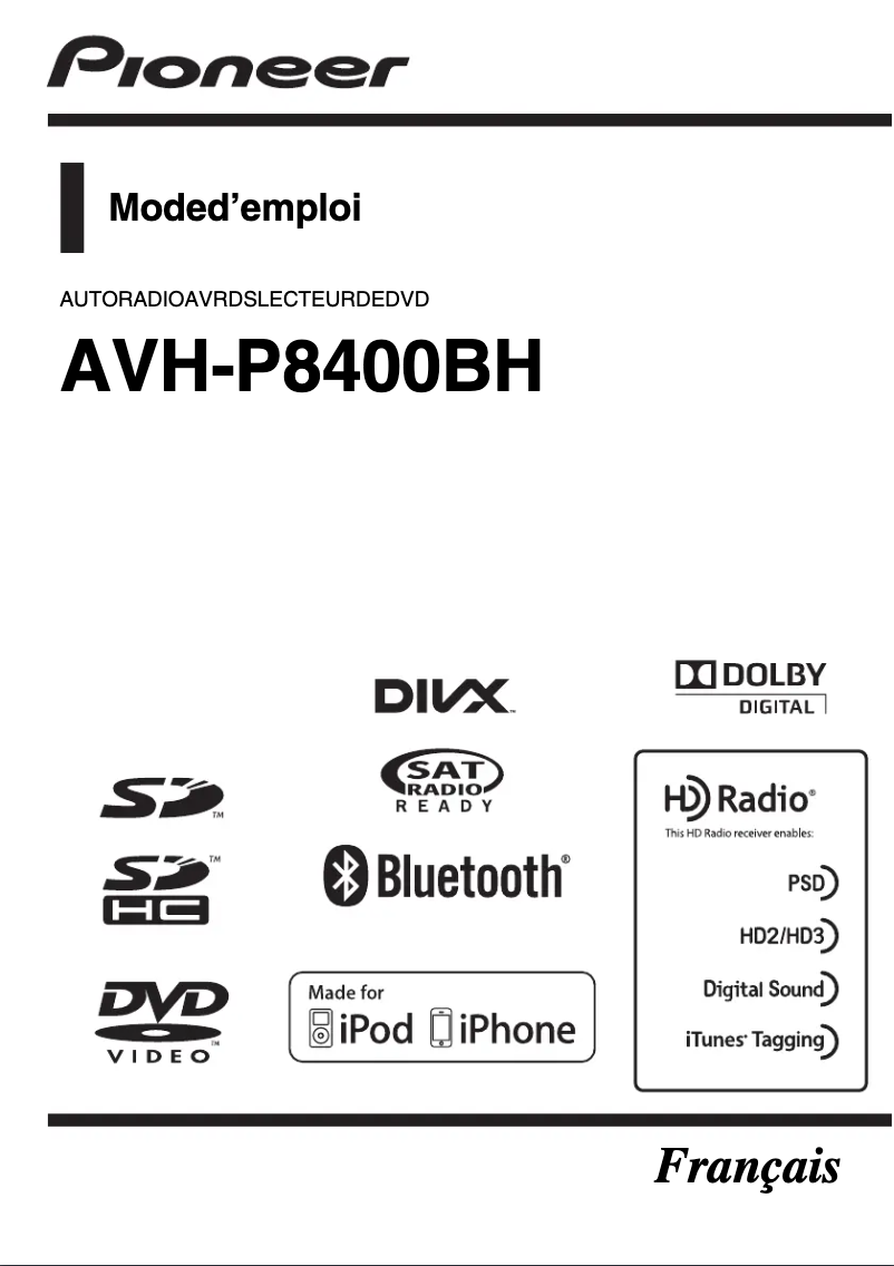 Página 1 del manual Manual de usuario Pioneer AVH-P8400BH