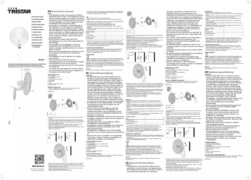 Página 1 del manual Manual de usuario TriStar VE-5874