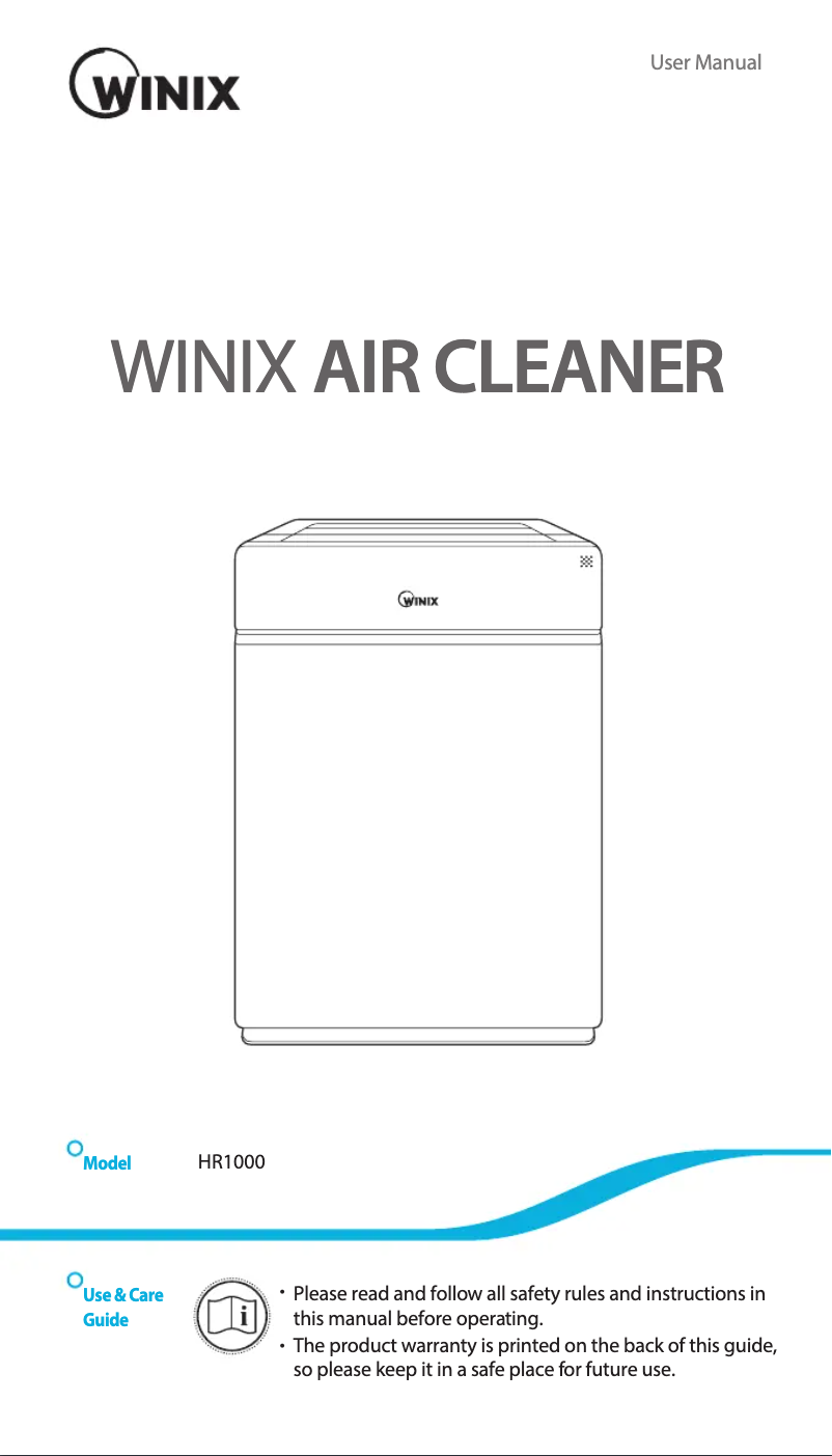 Página 1 del manual Manual de usuario Winix HR1000