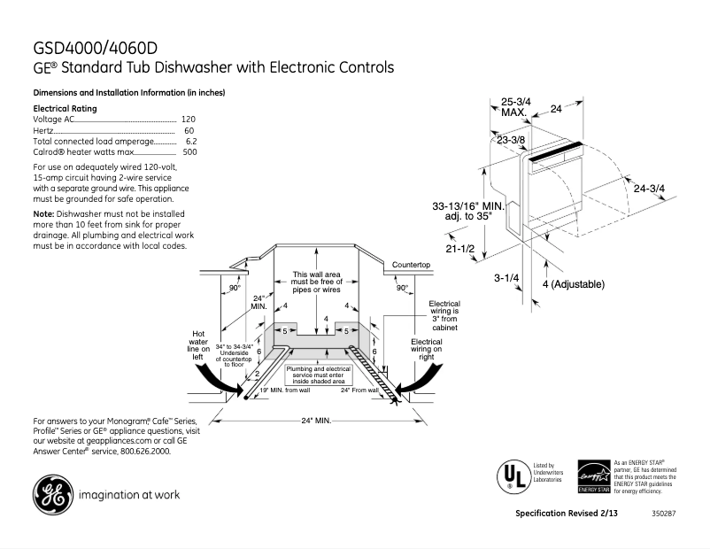 Imagen de la primera página del manual del dispositivo GSD4000DWW