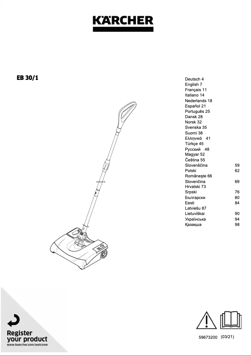 Página 1 del manual Manual de usuario Kärcher EB 30/1 Li-Ion