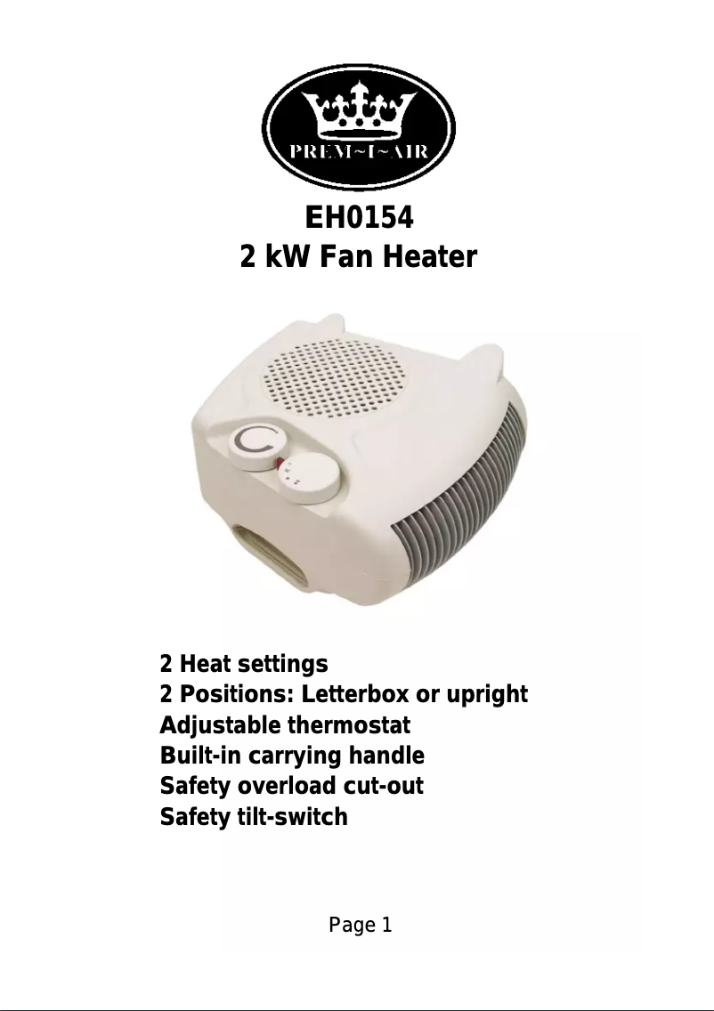 Imagen de la primera página del manual del dispositivo EH0154