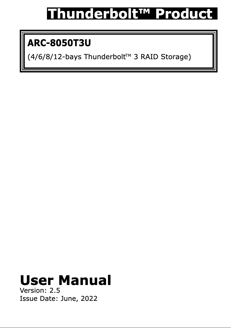Página nº 1 - Manual de usuario Areca ARC-8050T3U-4