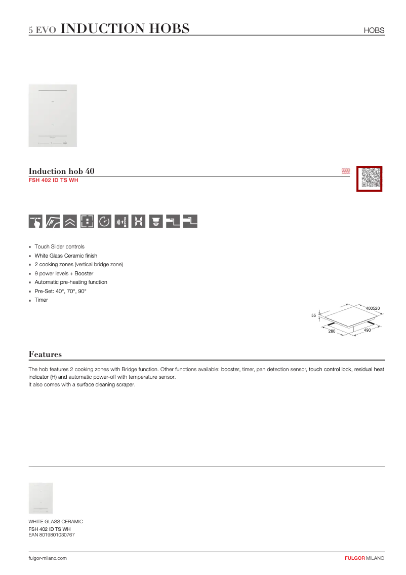 Página nº 1 - Ficha técnica Fulgor Milano FSH 402 ID TS WH